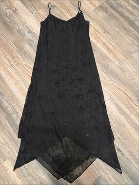 Jessica Howard Black Beaded Asymmetrical  Dress